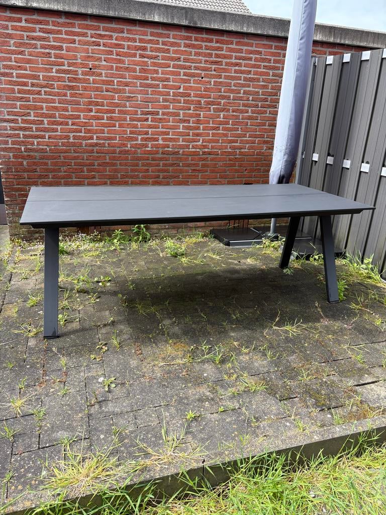 Degelijke tuintafel - 219,5 x 100 cm, Tuin en Terras, Tuintafels, Ophalen, Zo goed als nieuw, Rechthoekig, Overige materialen
