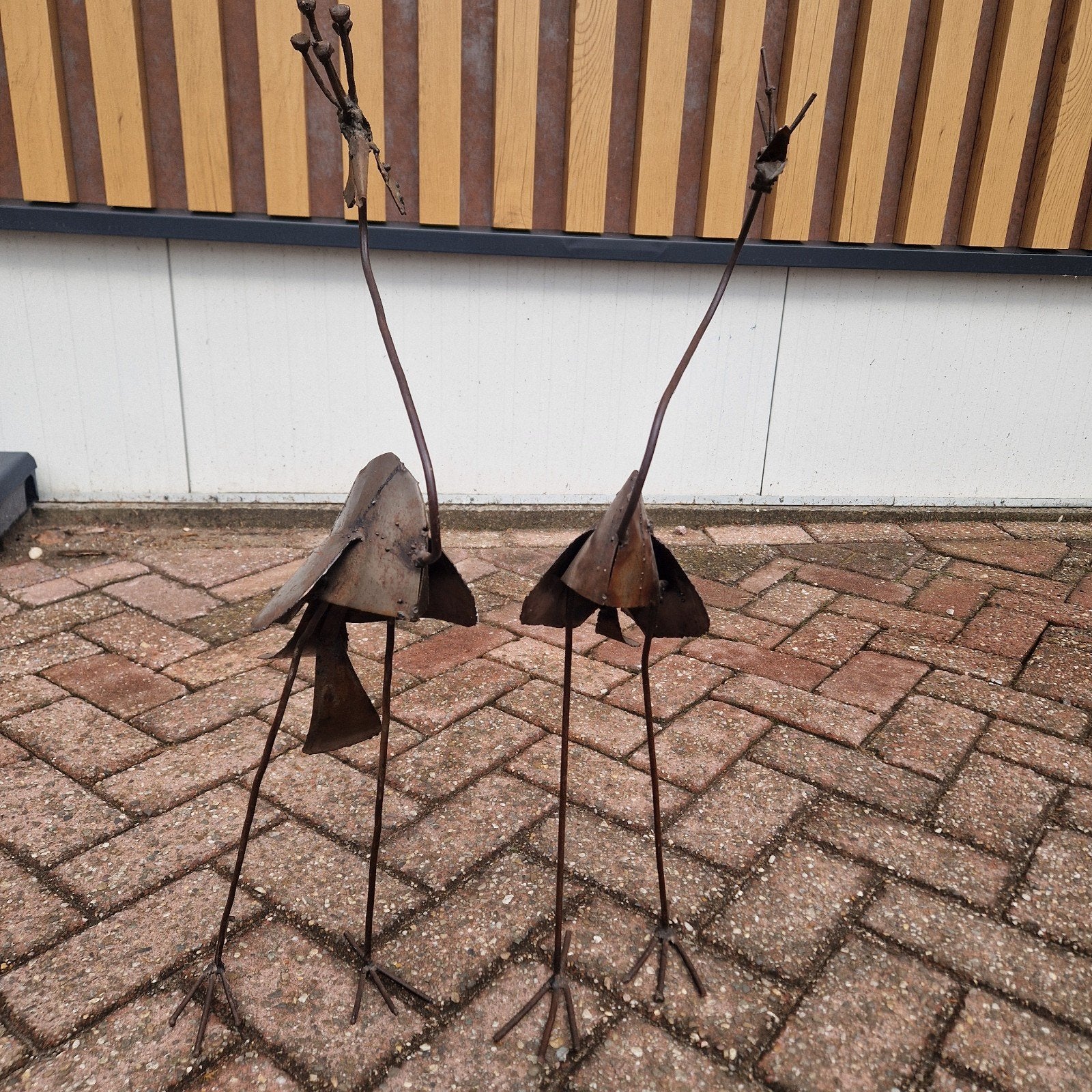 Ijzeren decoratievogels 2 stuks, Tuin en Terras, Ophalen of Verzenden, Metaal, Overige typen