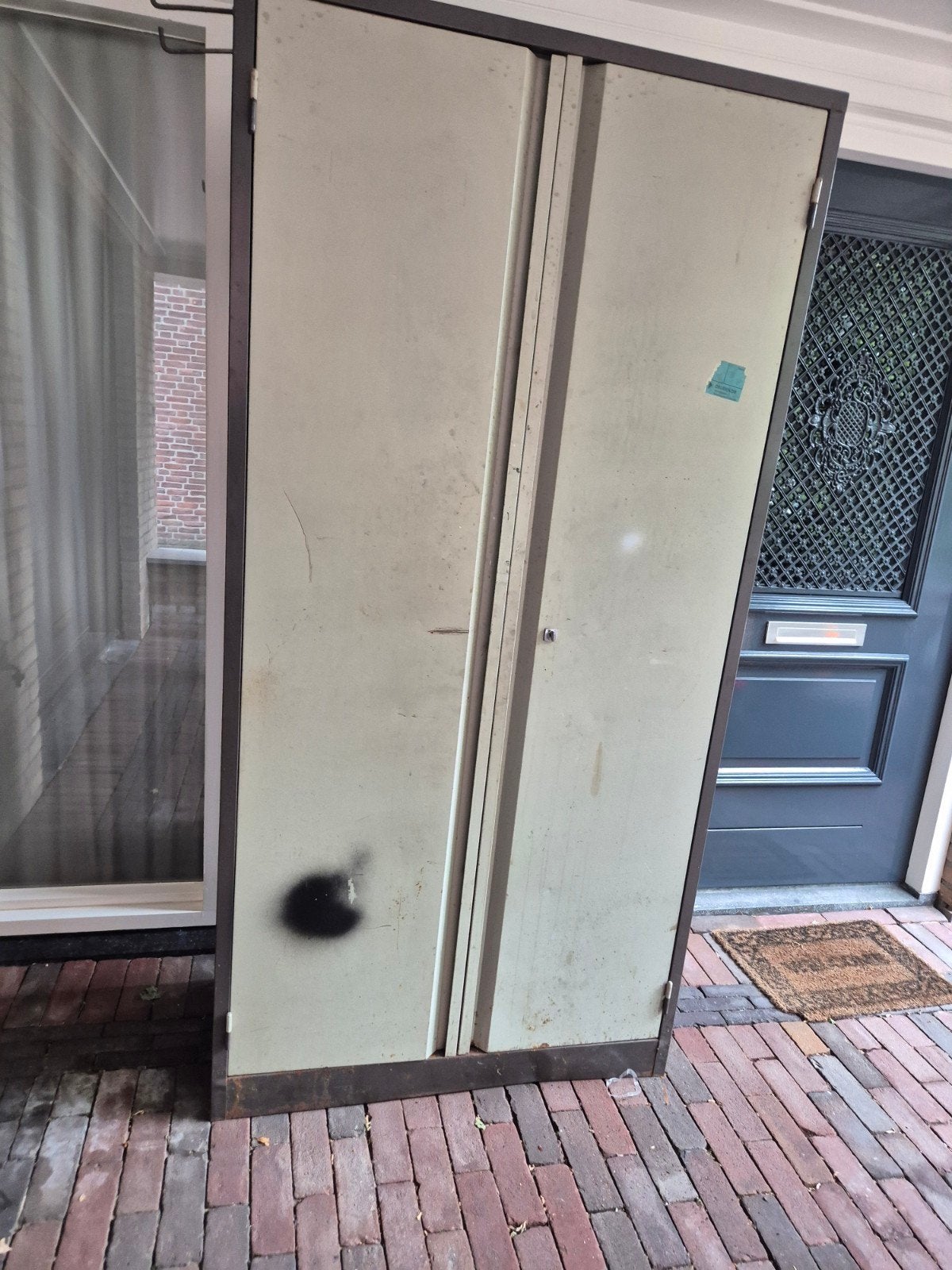 Stalen kast  2x1, Ophalen, Gebruikt