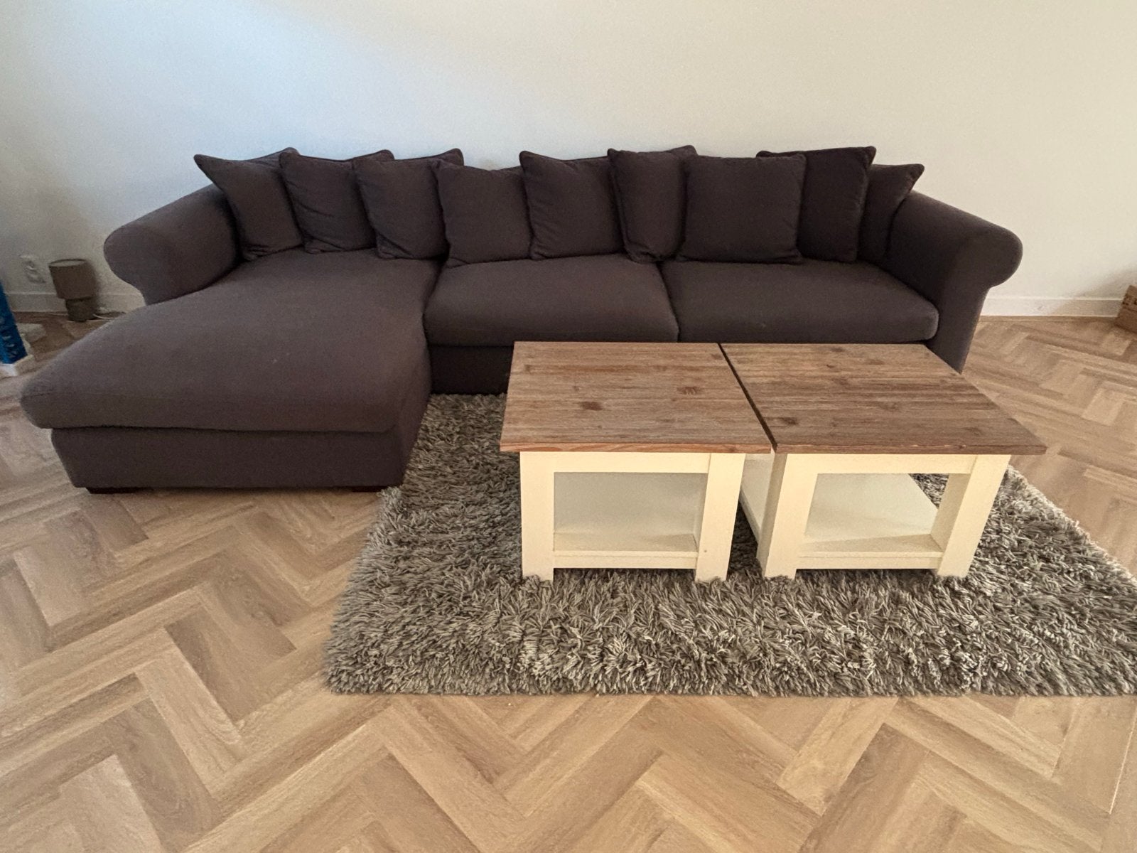 Urbansofa bank Loungebank Antraciet met Kussens, Ophalen, 250 tot 300 cm, Gebruikt, 100 tot 125 cm