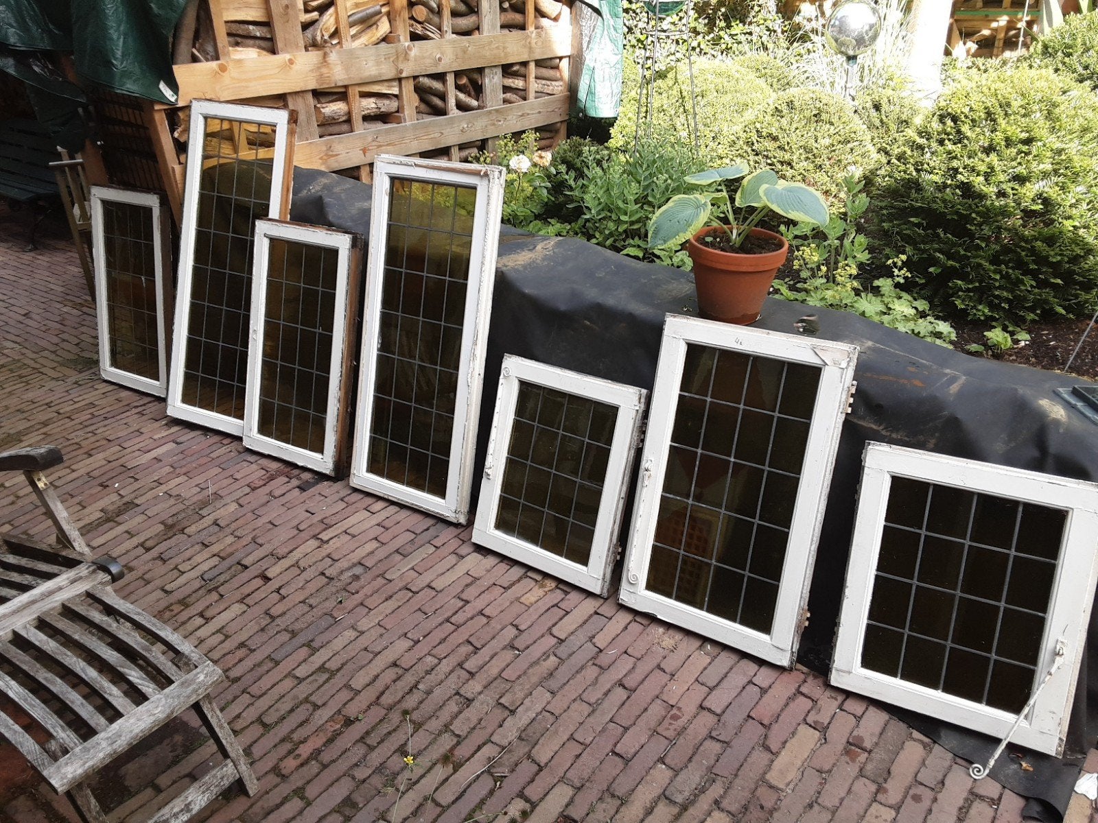 Glas in loodraam 7x voor 100 euro, Ophalen, Meerdere media