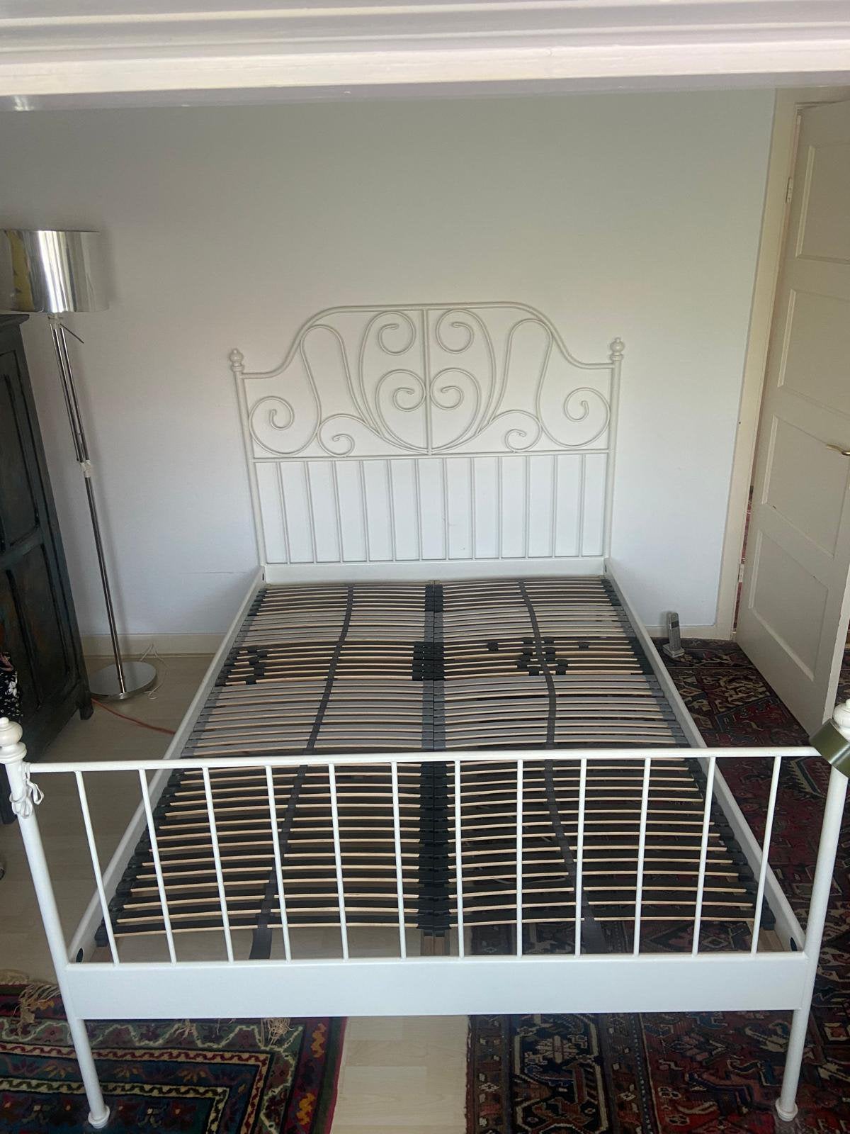 Bed 140x200 wit metaal Ikea, Ophalen, Wit, Tweepersoons, 140 cm