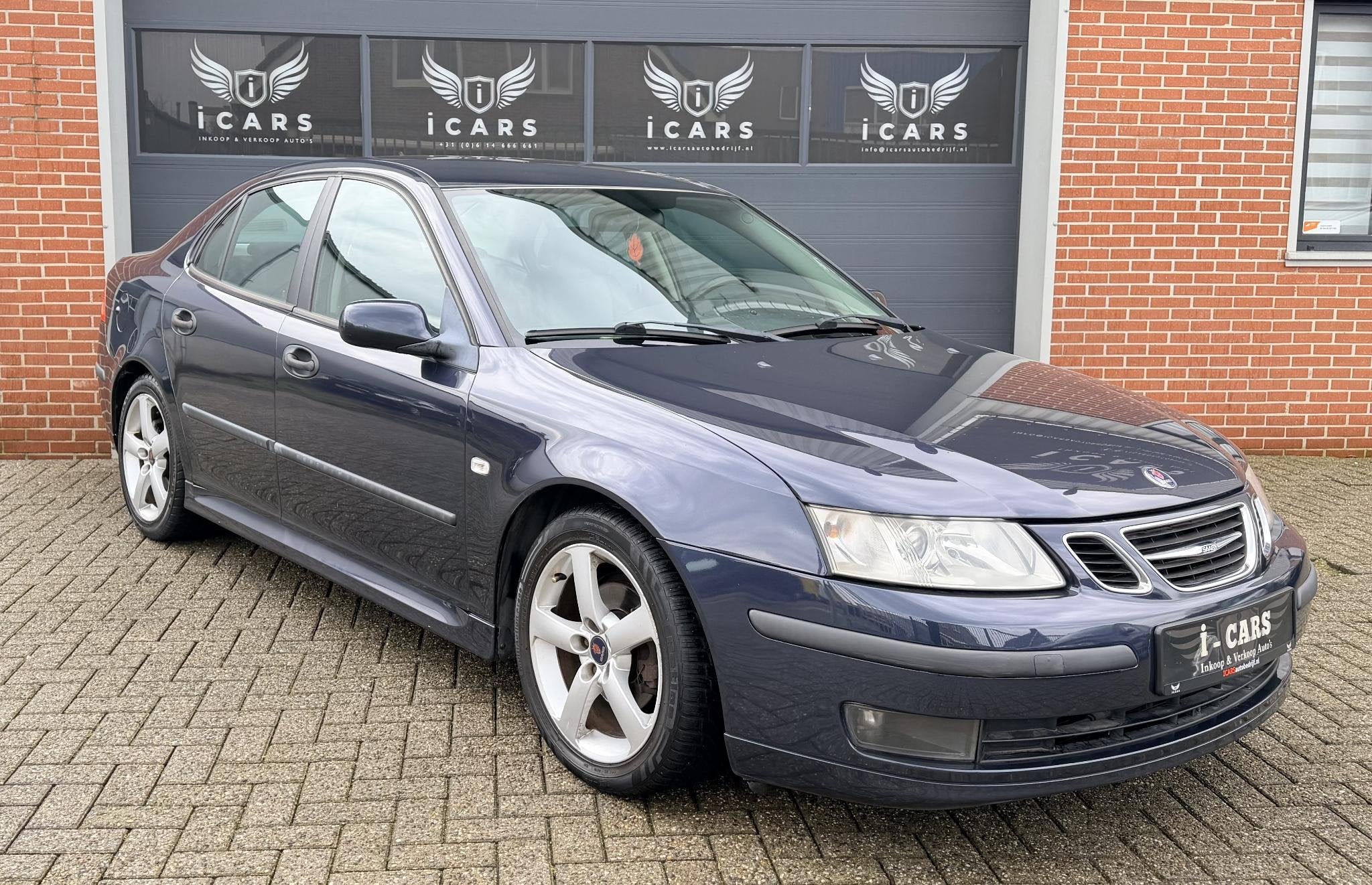 Saab 9-3 Sport Sedan 1.8t Linear Sport Navi PDC 2e eigenaar, Auto's, Gebruikt, Huisgarantie, 4 cilinders, Blauw