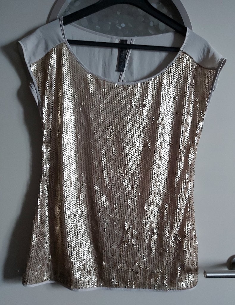 Hugo Boss, of Guess, feestelijke top, mt S, Blauw, Maat 42/44 (L), Ophalen of Verzenden, Zo goed als nieuw