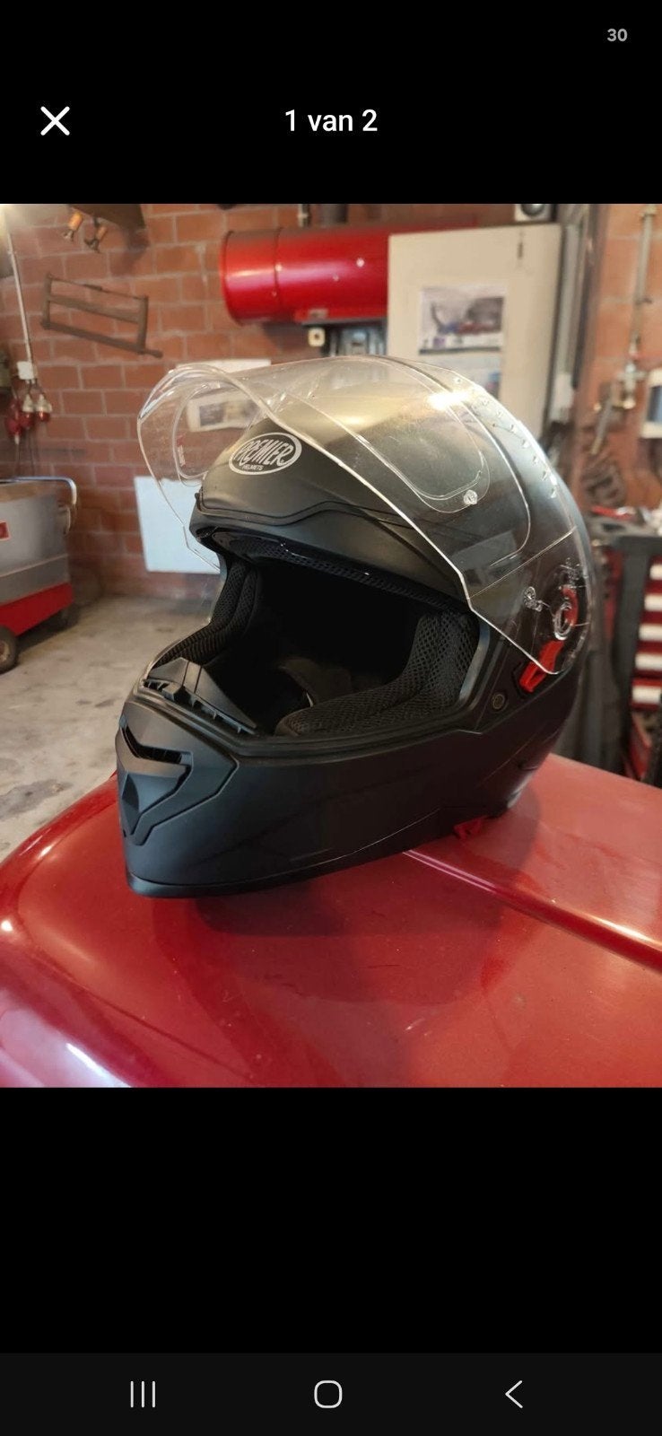 Premier motorhelm - Zwart, Large, Motoren, Ophalen of Verzenden, Tweedehands, Integraalhelm, Dames