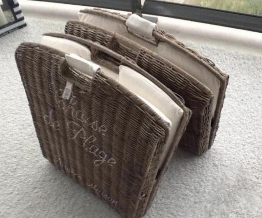 Rattan inklapbare gave tuin / strandstoel Rivera maison, Ophalen of Verzenden, Zo goed als nieuw, Rotan, Inklapbaar