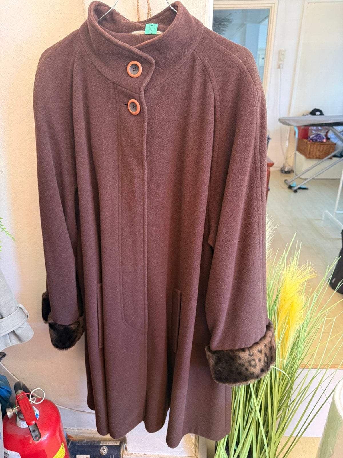 Mantel met cashmere en wol, Ophalen of Verzenden, Zo goed als nieuw, Maat 42/44 (L), Bruin