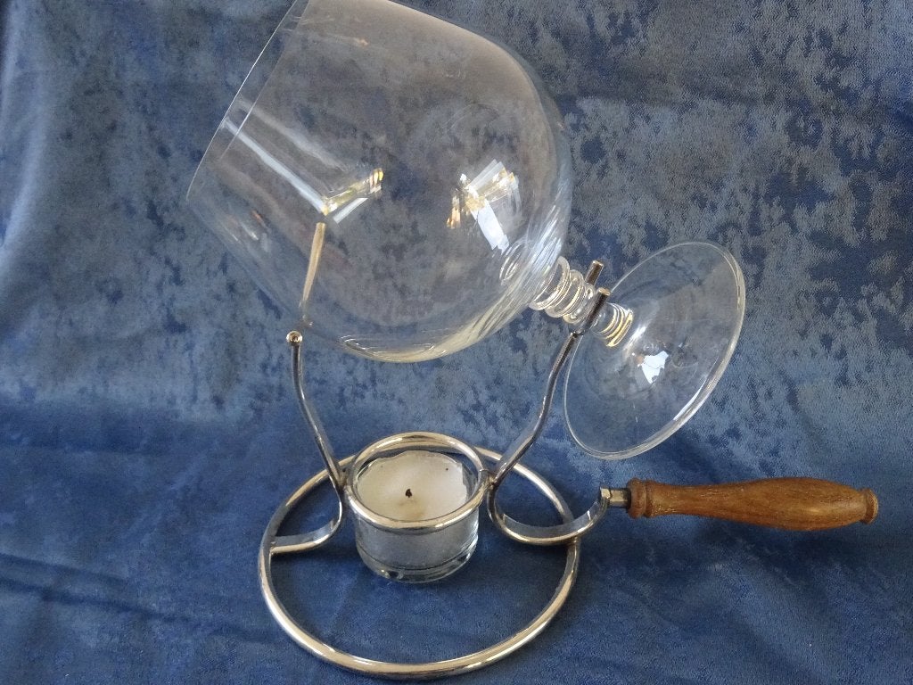 Cognac brander verzilverd verwarmer cognacglas, Ophalen of Verzenden, Zo goed als nieuw, Overige typen