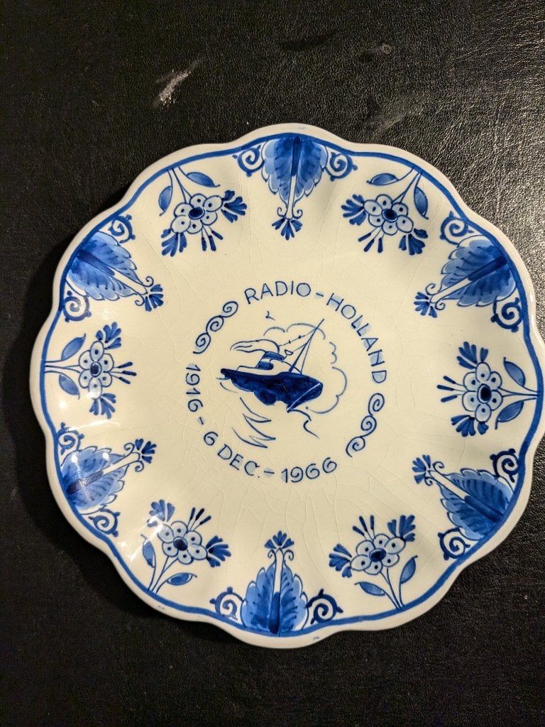 Delfts Blauw Gedenkbord Radio Holland 1916-1966, Ophalen