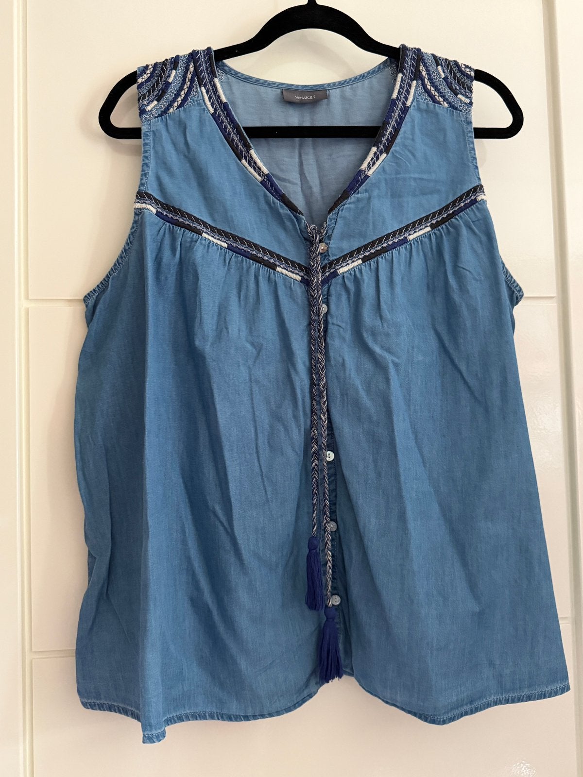Fijn shirtje ’Yessica’ 44, Blauw, Maat 42/44 (L), Ophalen of Verzenden, Zo goed als nieuw