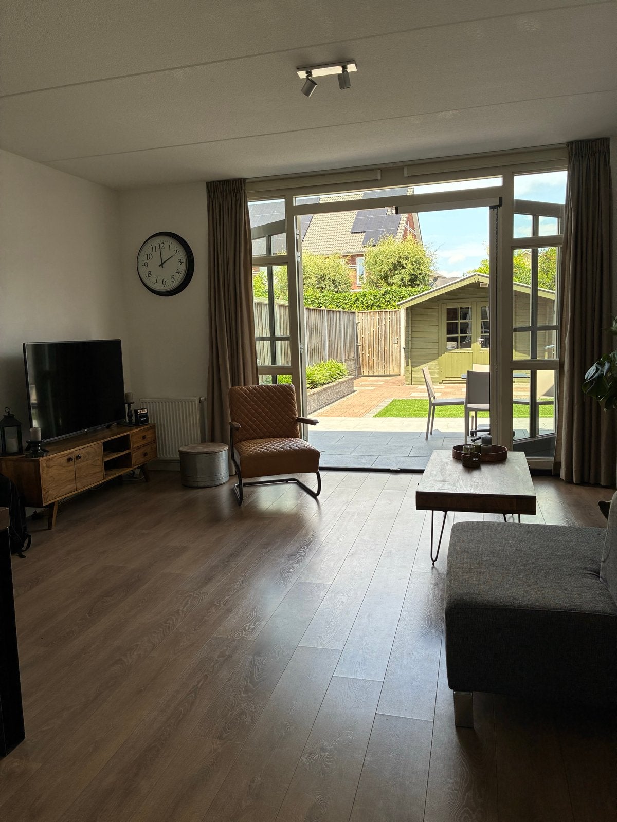 Complete eethoek met bank, tv meubel en salontafel en stoel, Ophalen, Gebruikt, 4 tot 6 stoelen