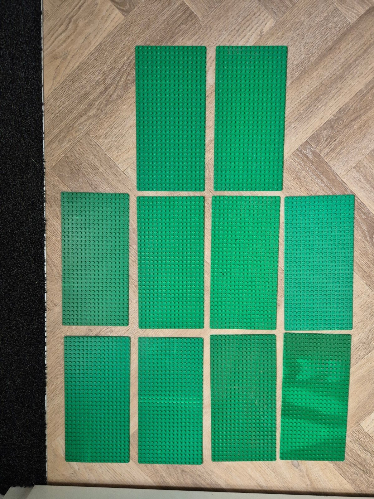 10 donker groene lego bouwplaten grondplaten 16x32, Lego, Ophalen of Verzenden, Compleet, Grondplaat