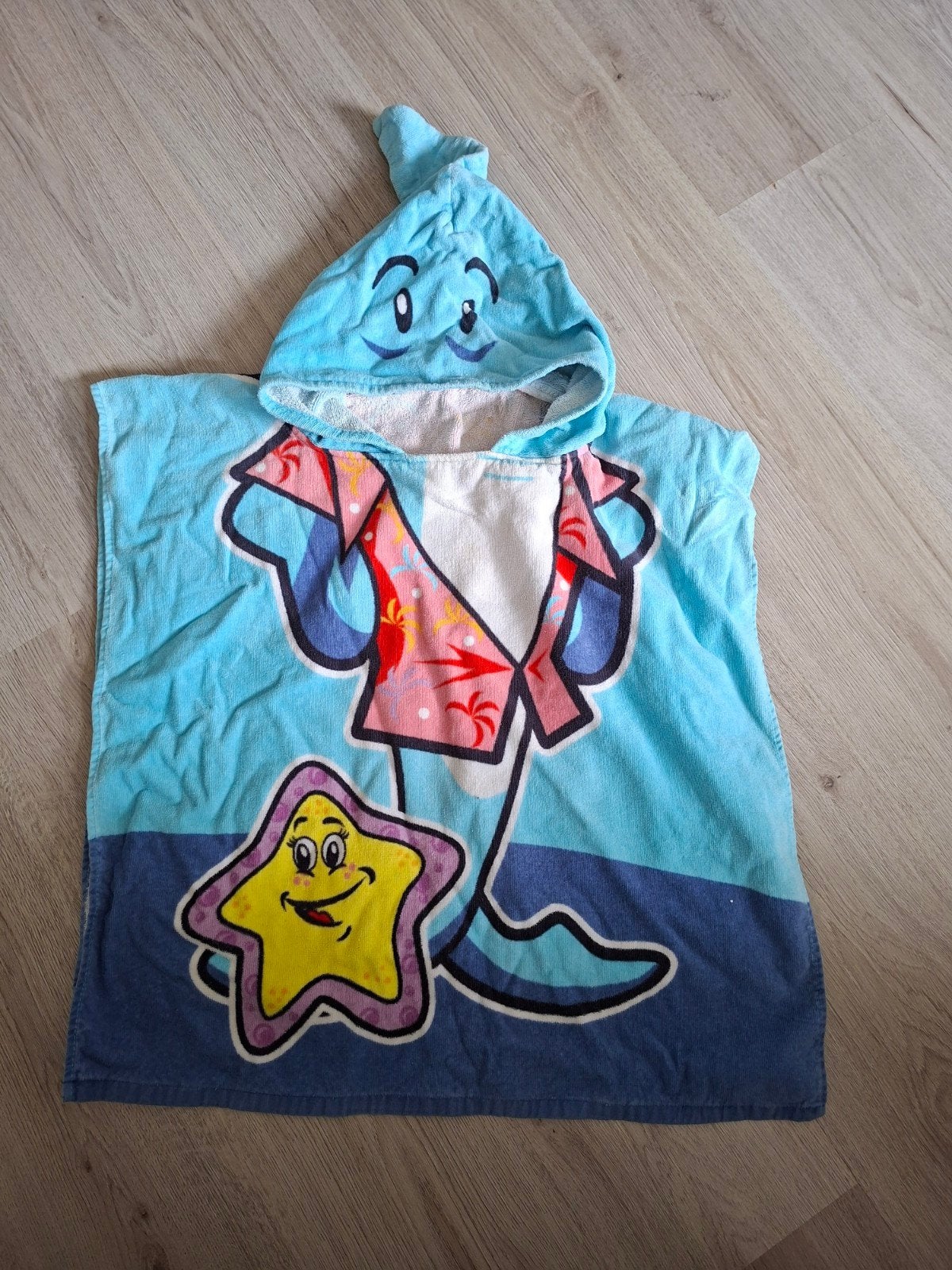 Vrolijke kinder badponcho / handdoek met capuchon, Kinderen en Baby's, Gebruikt, Jongen of Meisje, One size, Ophalen of Verzenden