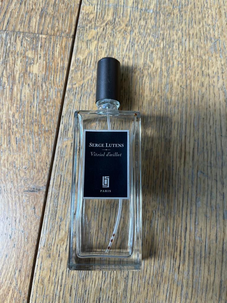 Lege parfumfles Serge Lutens Vitriol d’œillet 50ml, Ophalen of Verzenden, Gebruikt