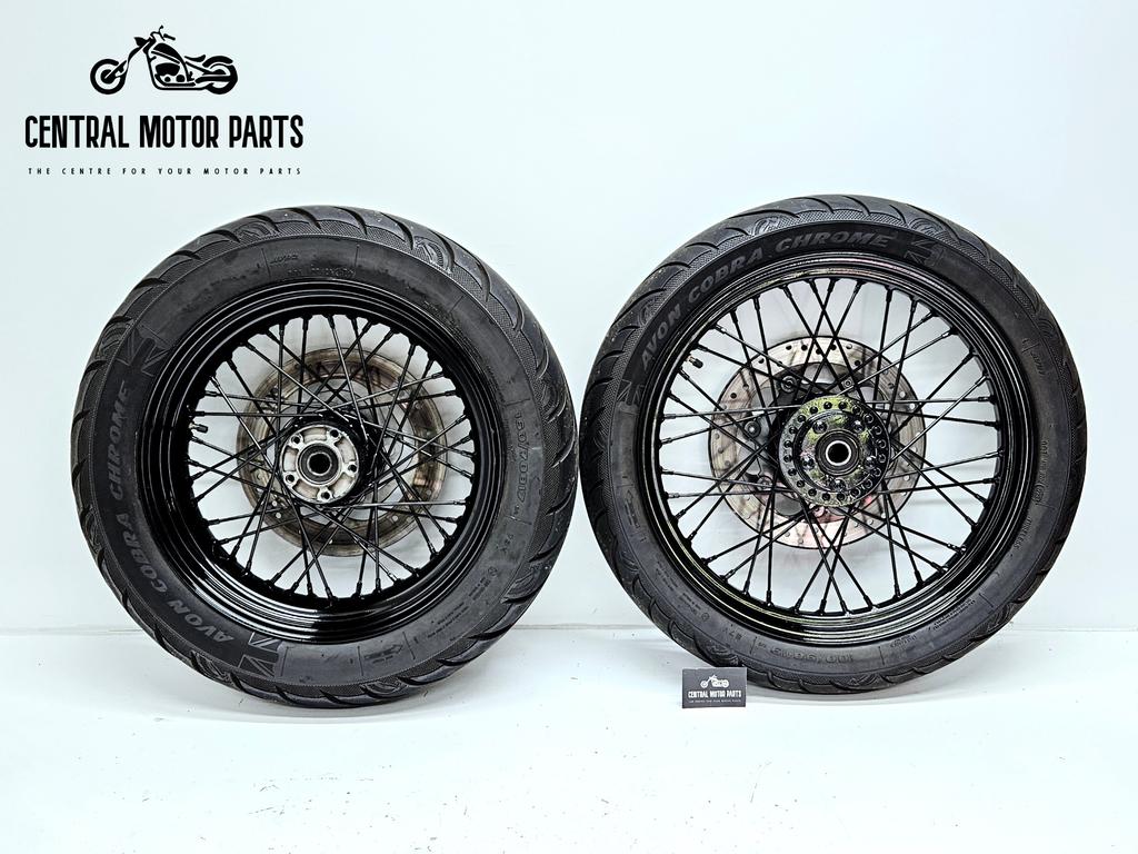 Zwarte wielen set Dyna 2006-2017, Motoren, Onderdelen | Harley-Davidson, Niet ingevuld, Gebruikt, Niet ingevuld, Ophalen of Verzenden