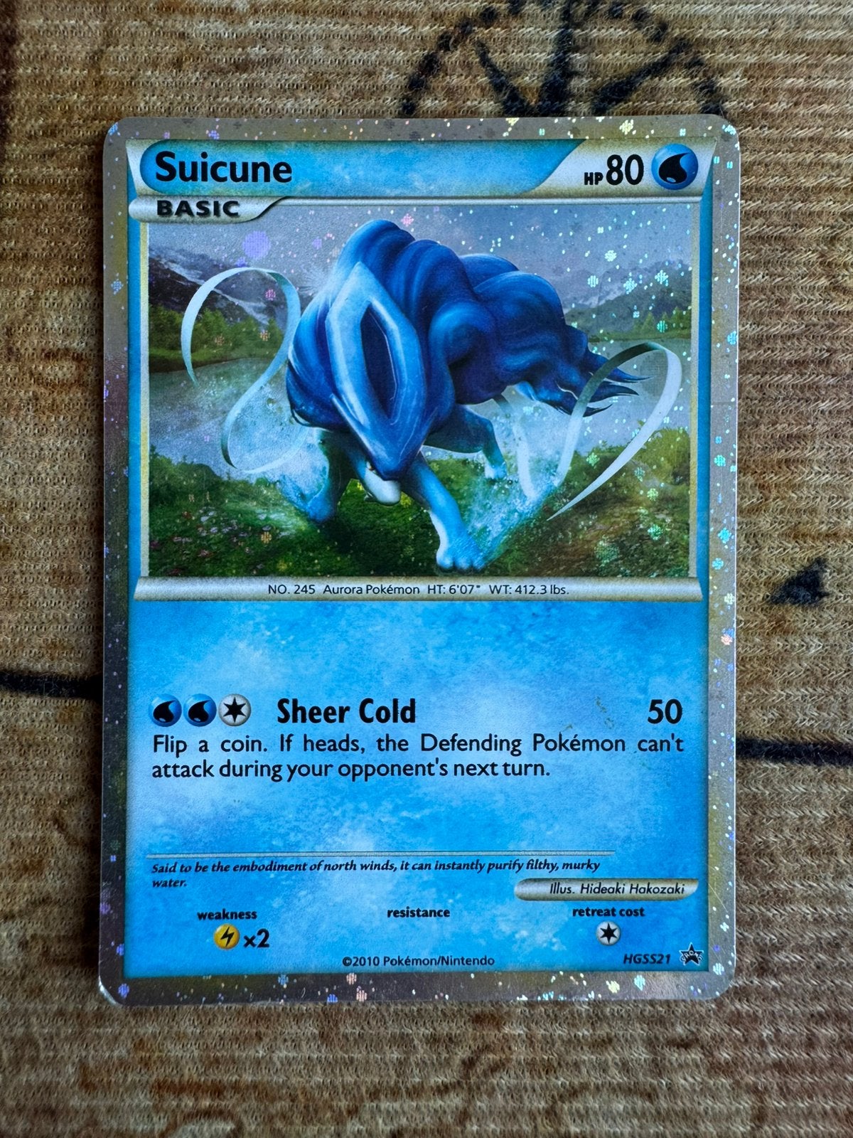 Pokemon Suicune, Ophalen of Verzenden, Gebruikt, Losse kaart, Foil