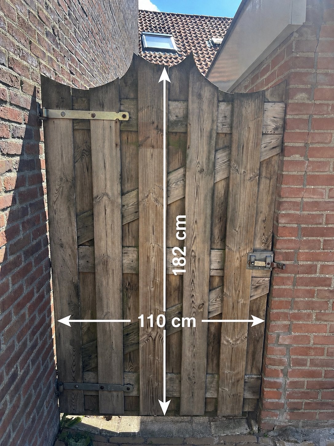 Schuttingdeur 182 cm bij 110 cm, Tuin en Terras, Ophalen, Minder dan 3 meter, Hout, 1 tot 2 meter
