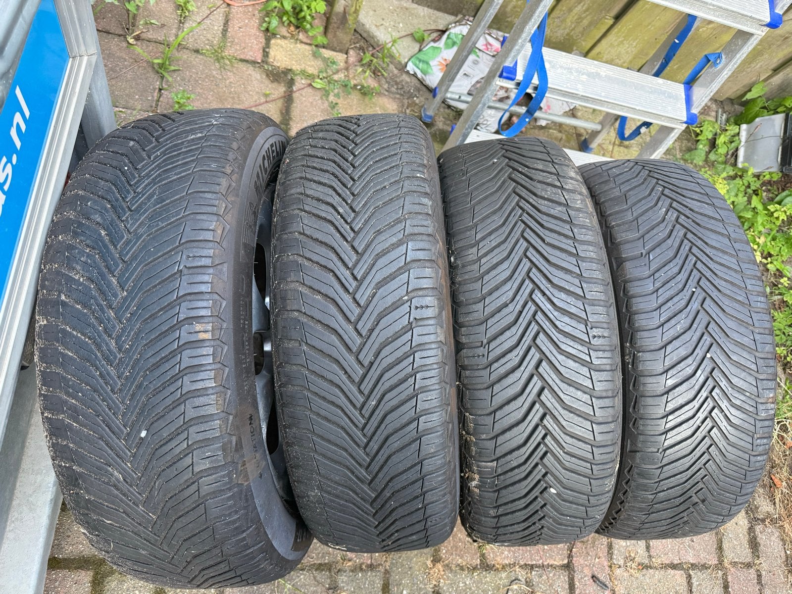 4 Michelin All Season banden met lichtmetalen velgen, Auto-onderdelen, Banden en Velgen, Banden en Velgen, 17 inch, Ophalen of Verzenden