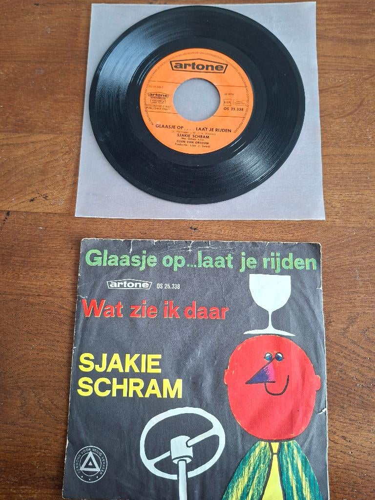 Sjakie schram,glaasje op ..laat je rijden, Gebruikt, 7 inch, Single, Ophalen of Verzenden