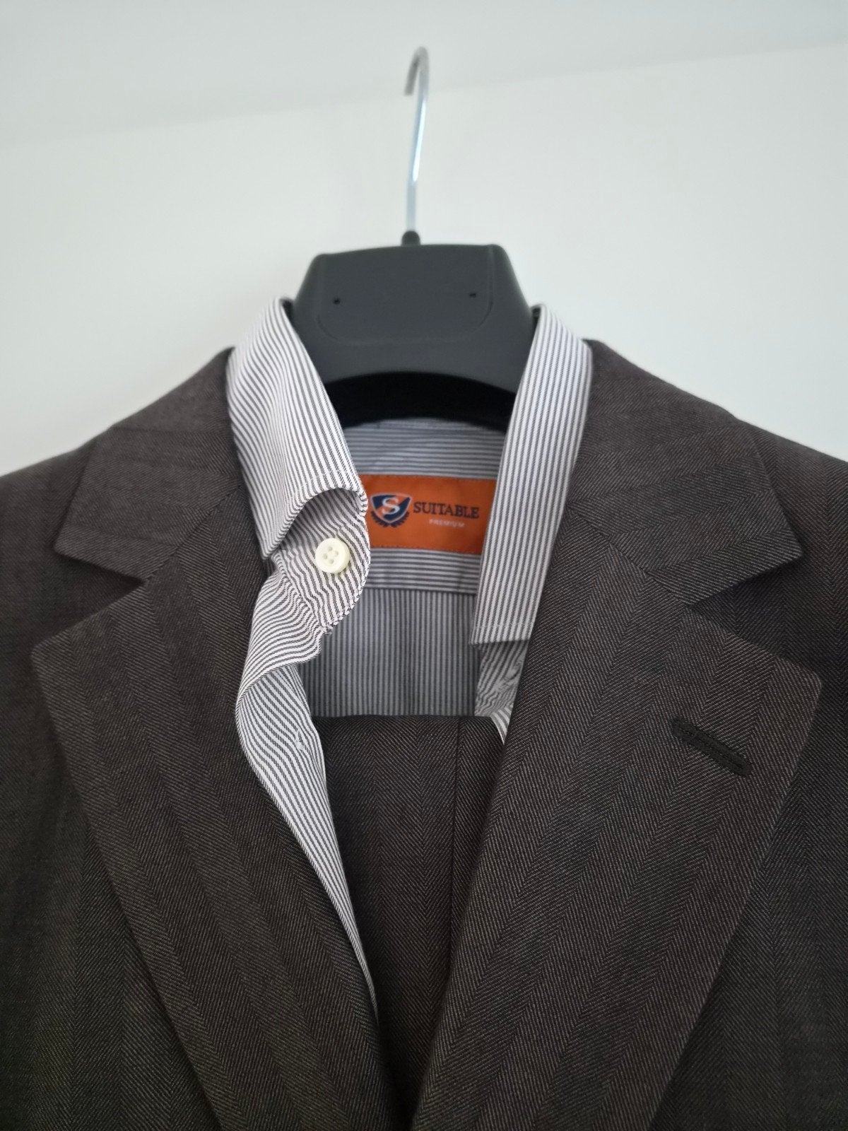Herenpak Maat 48 met Overhemd Maat 39 - Zo goed als nieuw, Kleding | Heren, Bruin, Maat 48/50 (M), Ophalen of Verzenden, Suitable