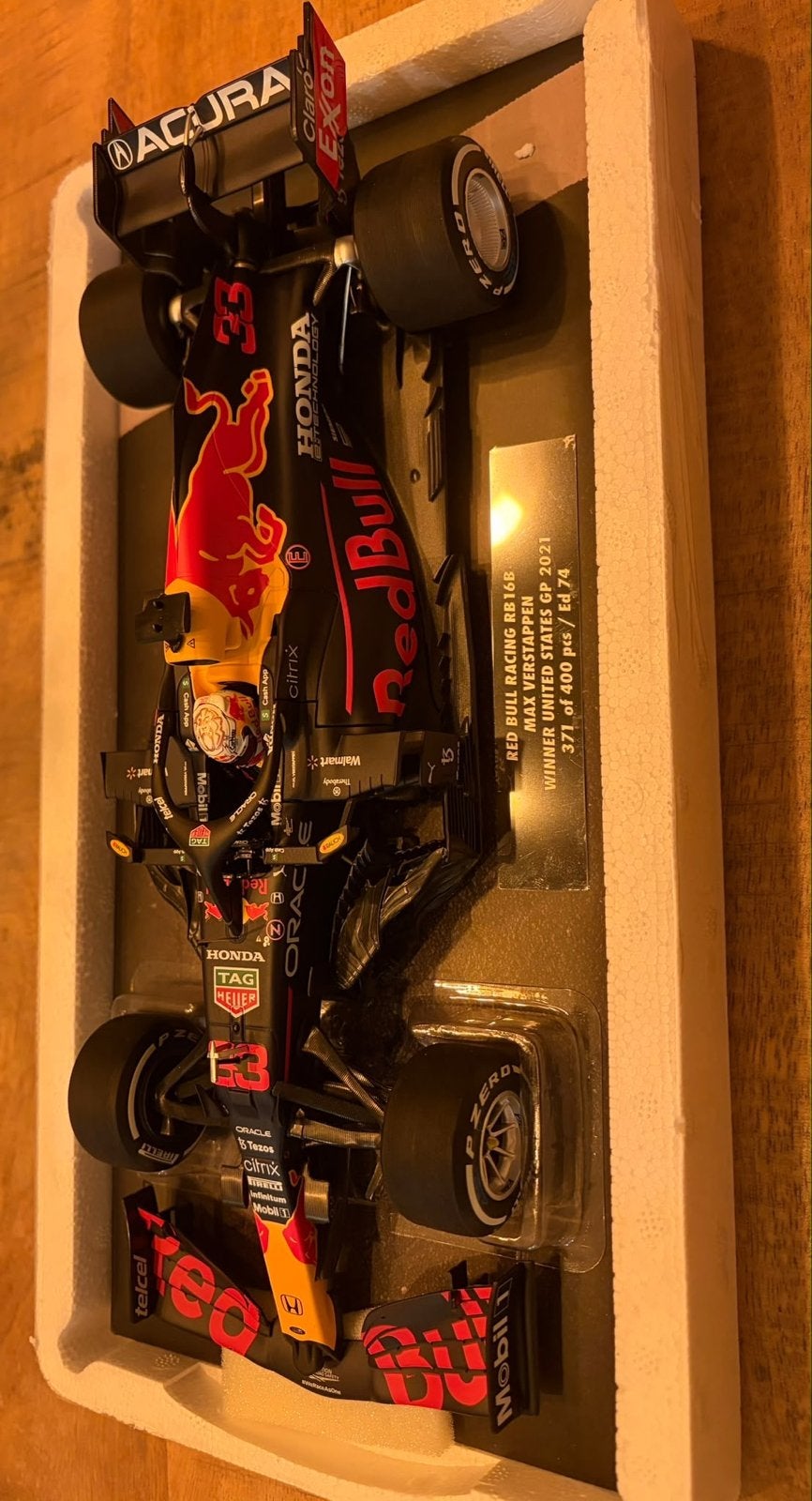 Max Verstappen Red Bull RB16B 2021 Minichamps 1:18, Ophalen of Verzenden, Zo goed als nieuw, Auto, MiniChamps
