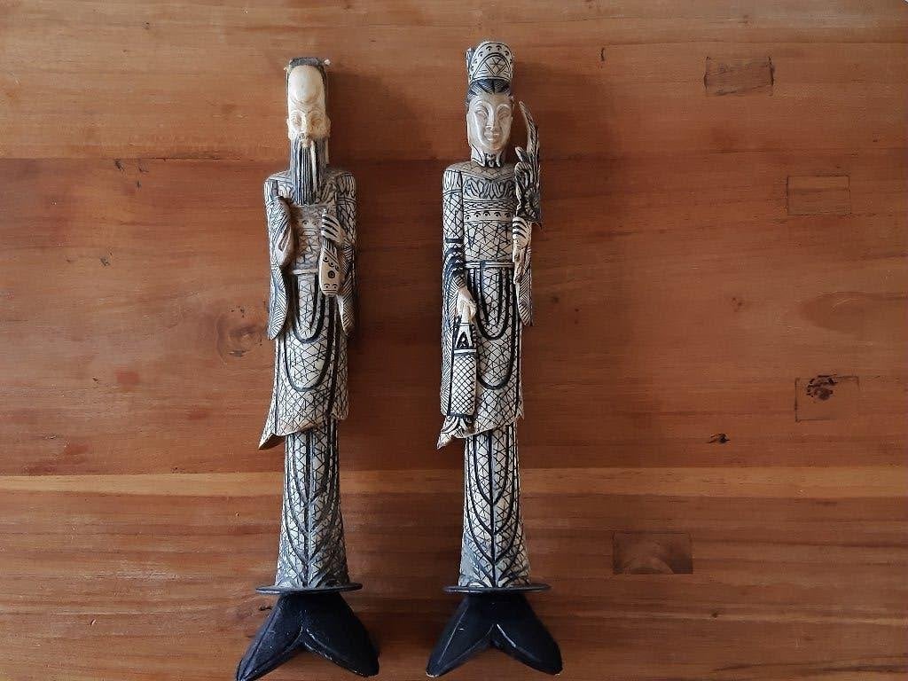 2 Chinese beelden, Verzenden, 20 - 50 cm, Overige materialen, Beeld
