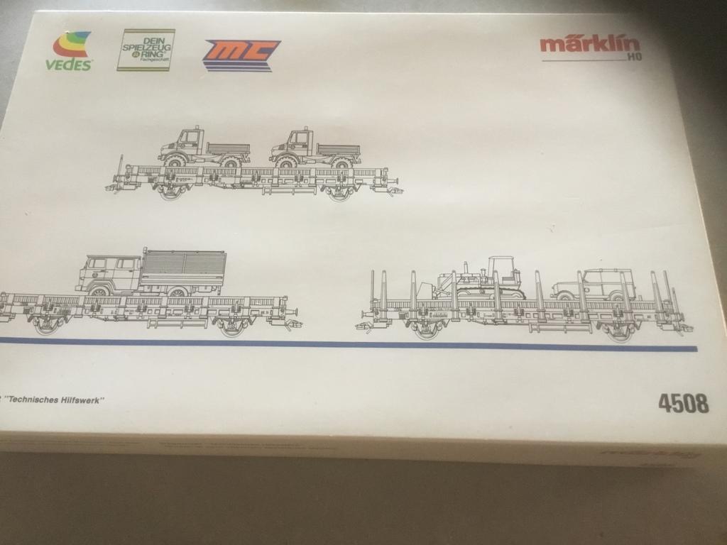 Märklin H0 4508 Wagen-Set "Technisches Hilfswerk", Wisselstroom, Treinset, Ophalen of Verzenden, Zo goed als nieuw
