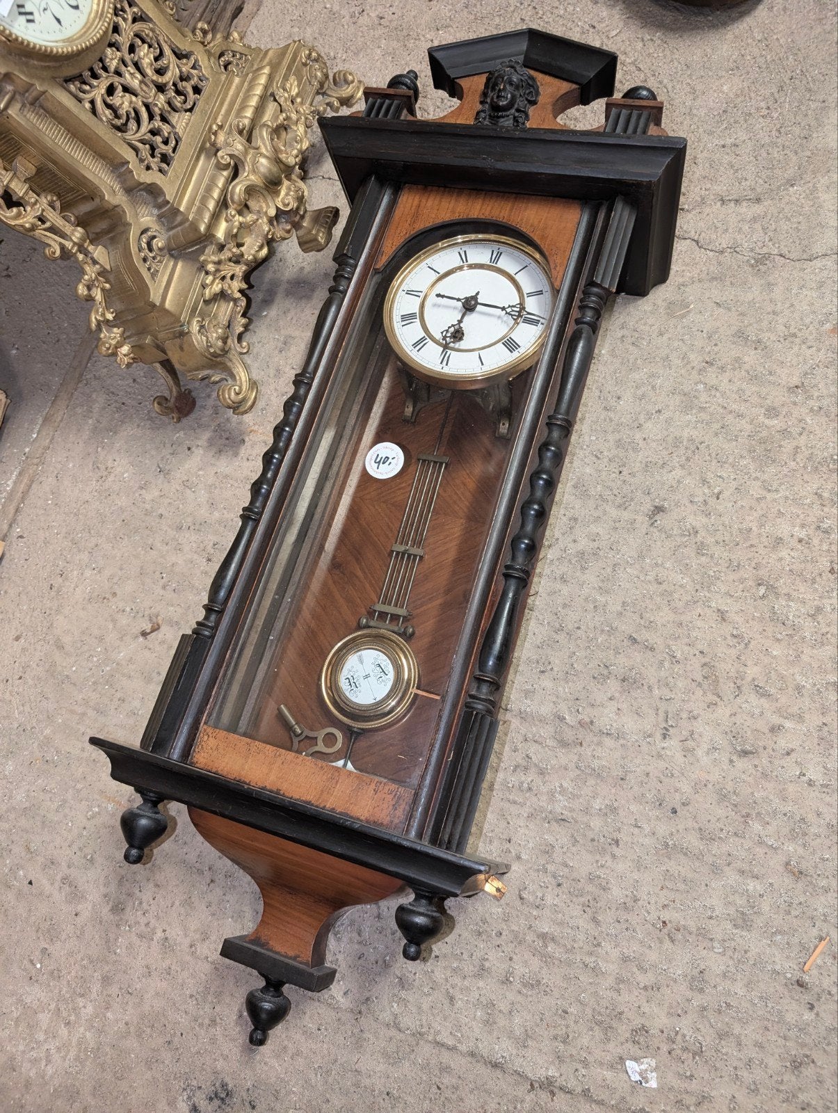 antieke regulateur klok €40., Antiek en Kunst, Ophalen