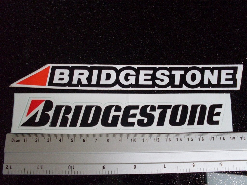 2x sticker Bridgestone logo banden autobanden, Verzamelen, Verzenden, Zo goed als nieuw, Merk
