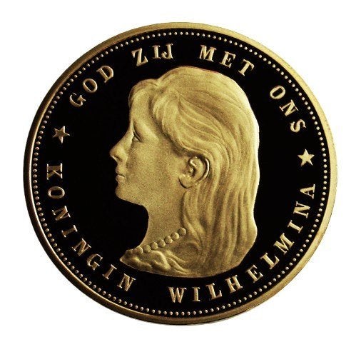 ** 1892 - NL - 10 Gulden Wilhelmina- Gold Plated  **PROOF*, Verzenden, Goud, Koningin Wilhelmina, Losse munt