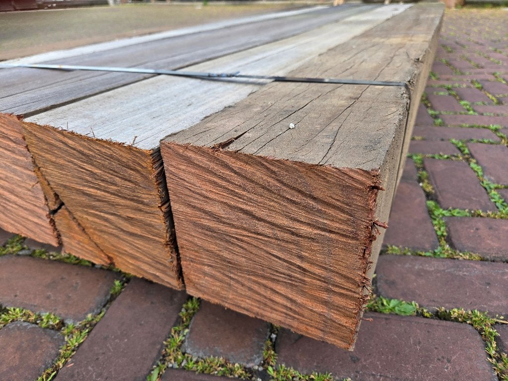 6 Hardhouten palen 15x15 cm 2.40 m lang - nr: HB248, Ophalen, Palen, Nieuw, Hardhout
