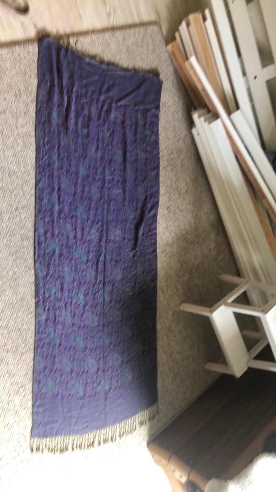 Prachtige Marrokaanse paarse pashmina sjaal met patroon, Ophalen of Verzenden, Zo goed als nieuw, Maat 46/48 (XL) of groter, Pashmina