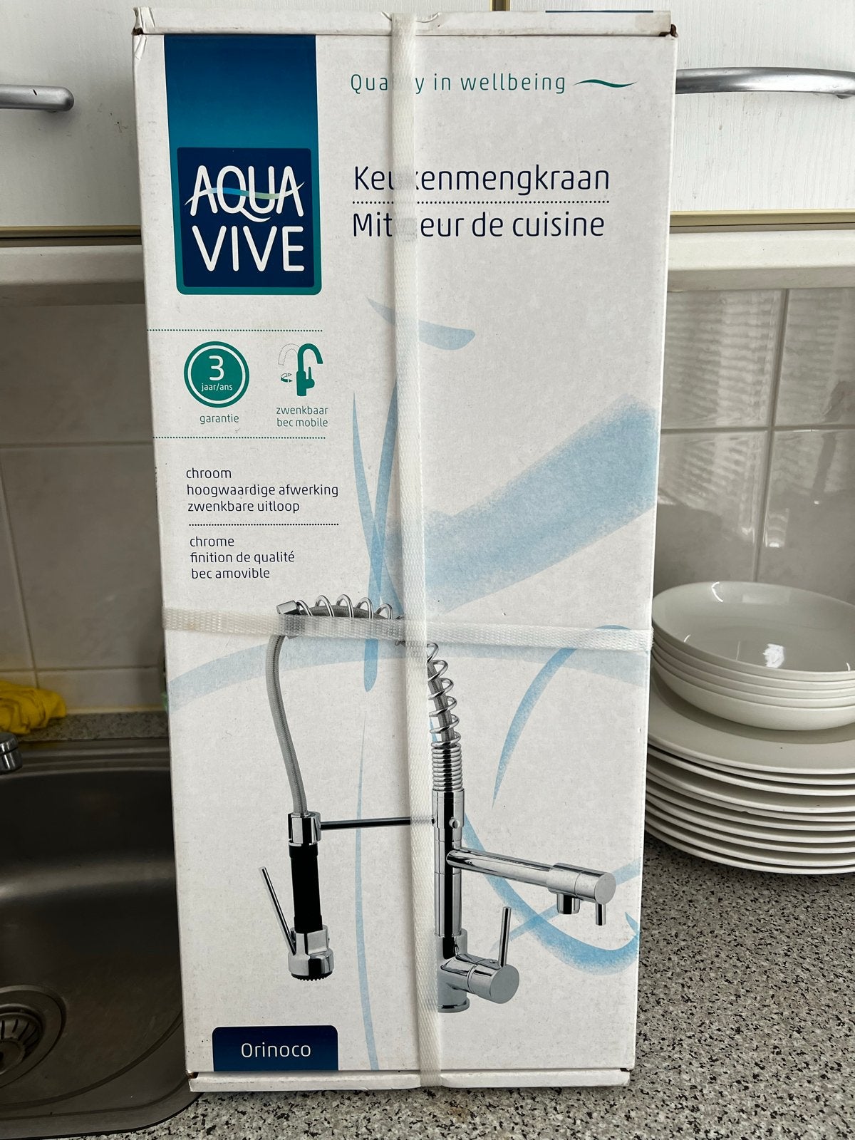 Aqua Vive Orinoco Keukenmengkraan Chroom - Nieuw in doos, Huis en Inrichting, Keuken | Keukenbenodigdheden, Nieuw, Overige merken