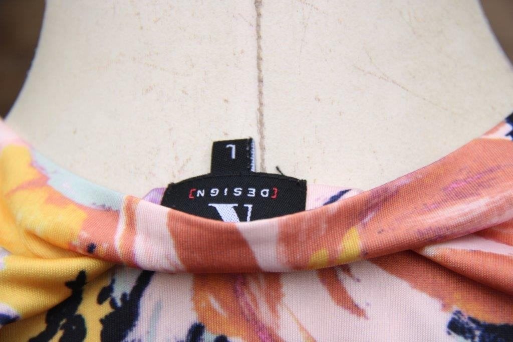 Overslagjurk lila/ roze/ oranje K-Design mt L Vaste prijs, K-design, Maat 42/44 (L), Oranje, Ophalen of Verzenden