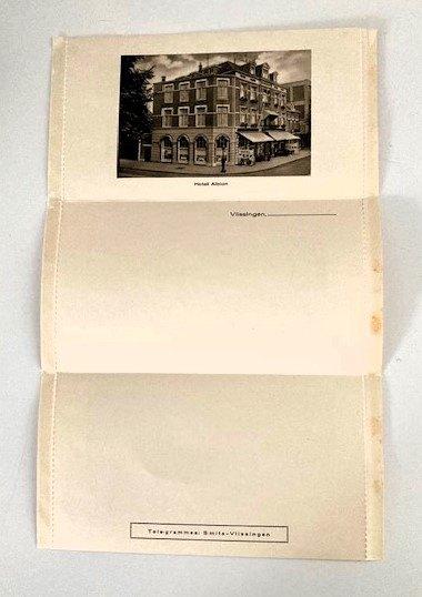 Vlissingen ~ (Blanco) Telegram met 3 hotels ~ ca. 1925, Verzenden, 1920 tot 1940, Ongelopen, Zeeland