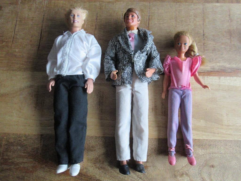 3 x Vintage jaren 60 poppen pop Barbie Ken 1967 en 1968, Ophalen of Verzenden, Gebruikt, Pop