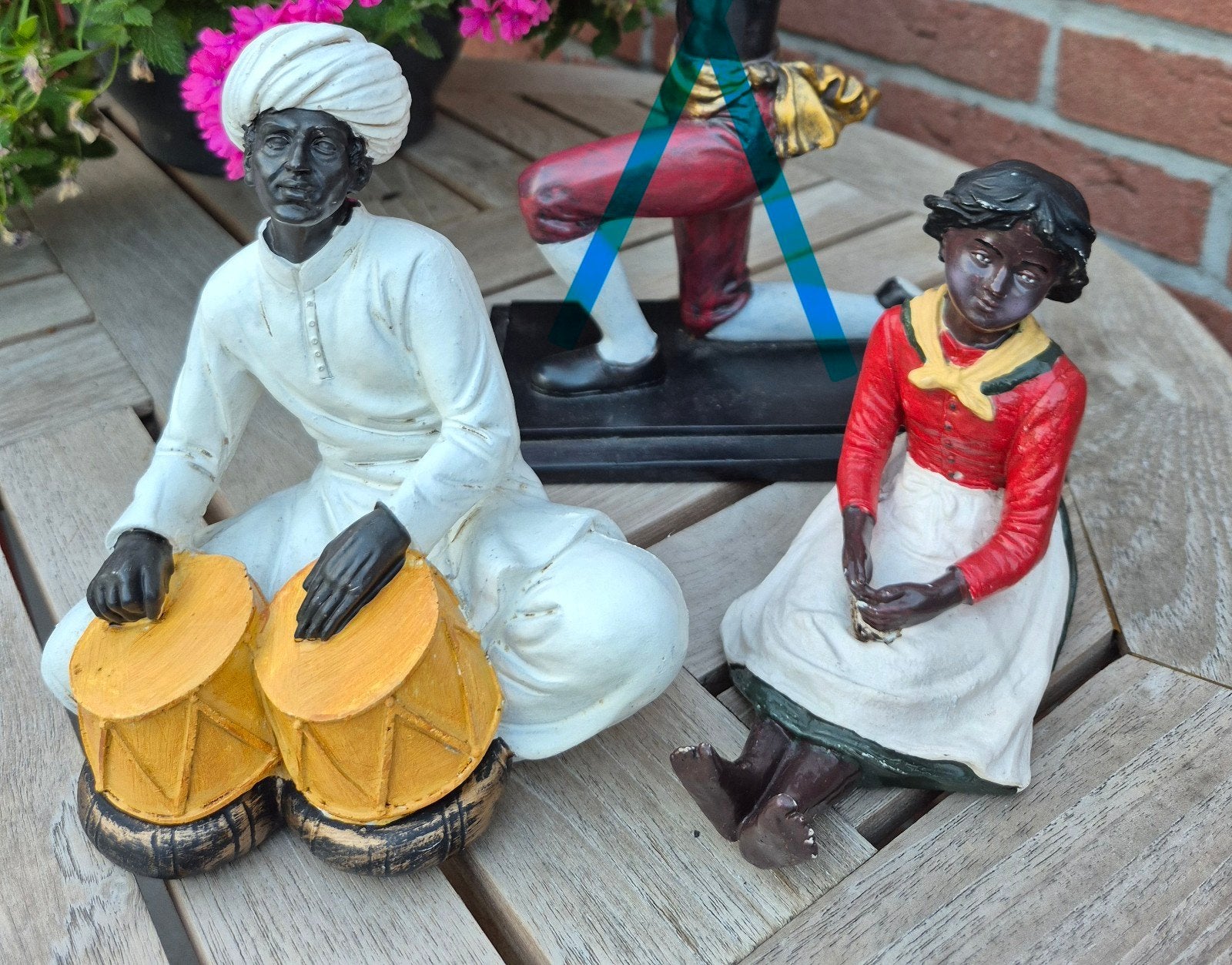 Set van 2 vintage polystone blackamoor beelden, Ophalen of Verzenden