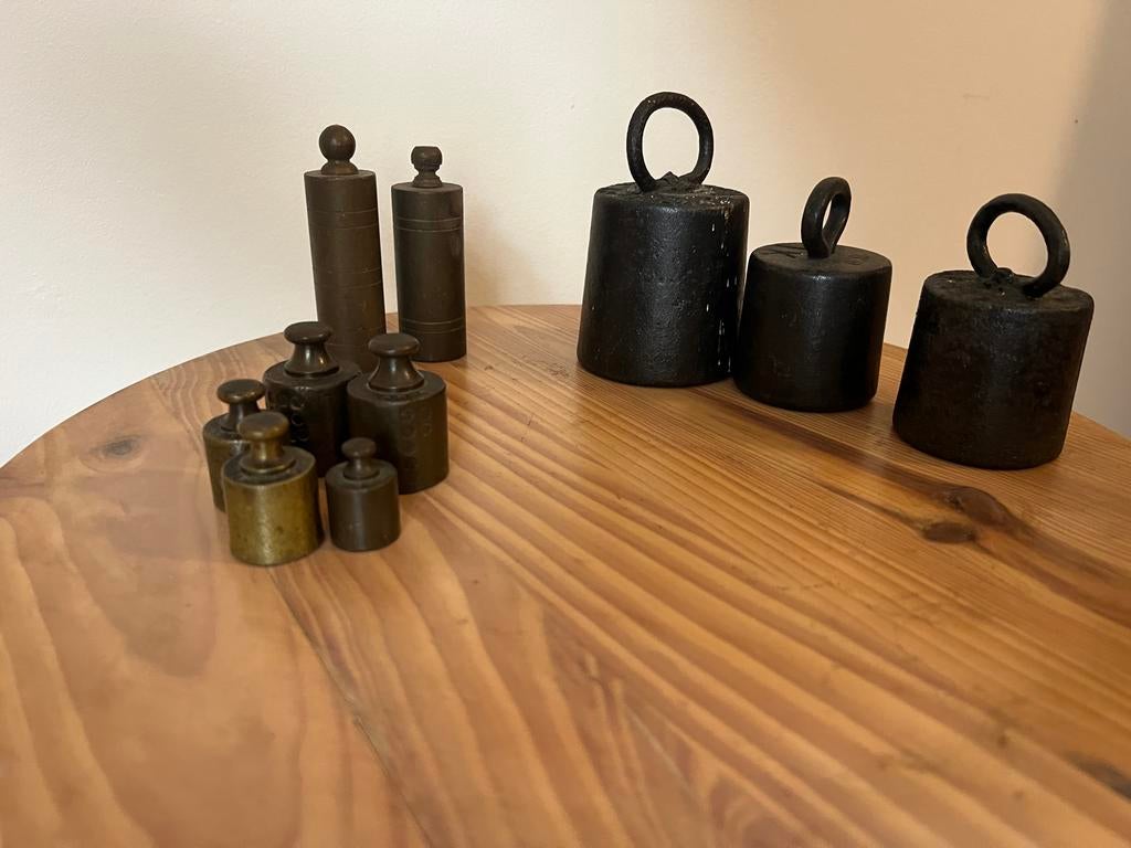 Antieke/vintage gewichtjes – messing & gietijzer, Ophalen of Verzenden