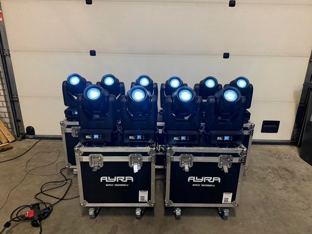Ayra ERO 150 BSW moving heads - 10 stuks incl. flightcase, Muziek en Instrumenten, Ophalen, Zo goed als nieuw, Licht, Geluidgestuurd