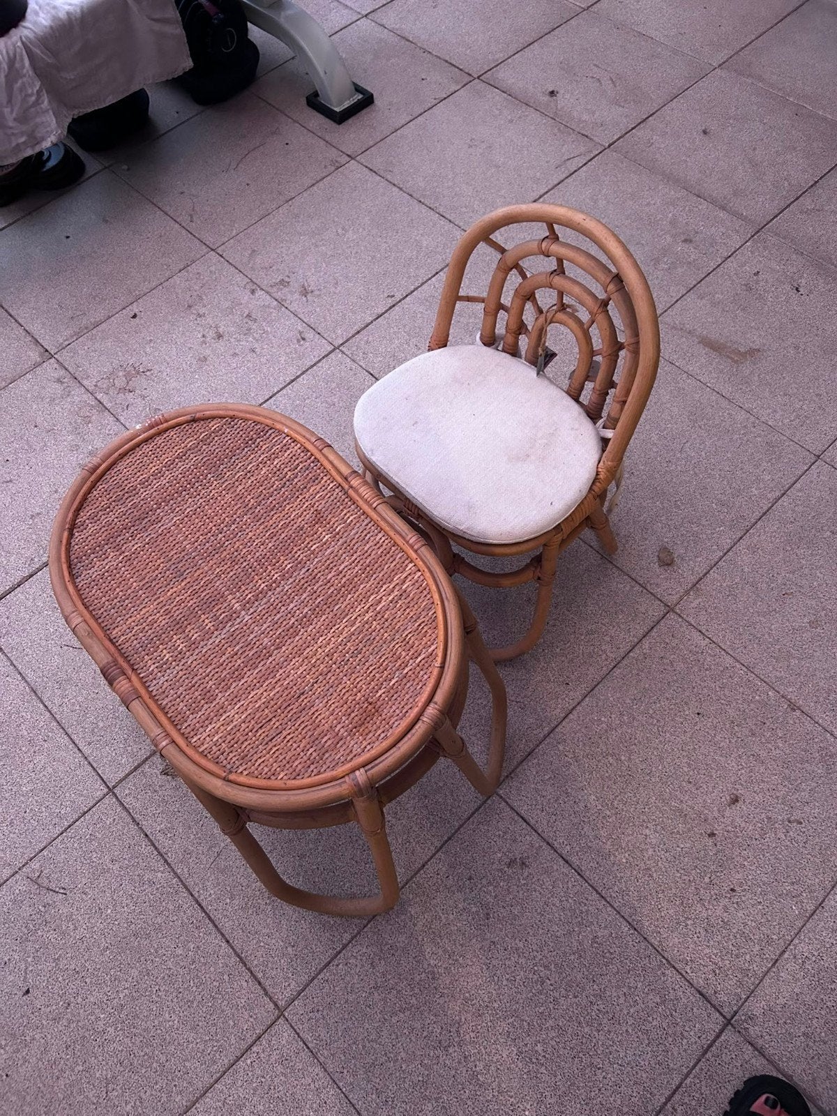 Rotan kinderset - tafel en stoel, Ophalen, Nieuw, Tafel(s) en Stoel(en)