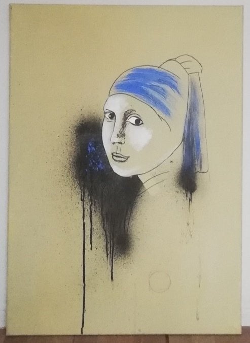 Schilderij portret vrouw, Ophalen, Olieverf, Portret