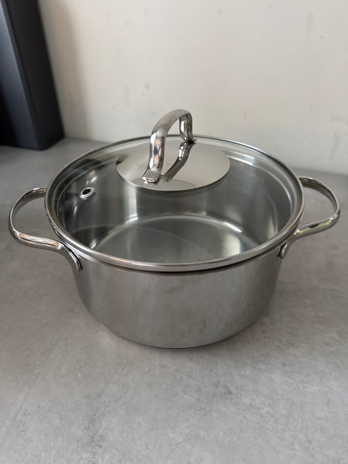 Ernesto soeppan 22 cm met glazen deksel, inductie geschikt, Ophalen, Rvs, Kookpan, Geschikt voor inductie