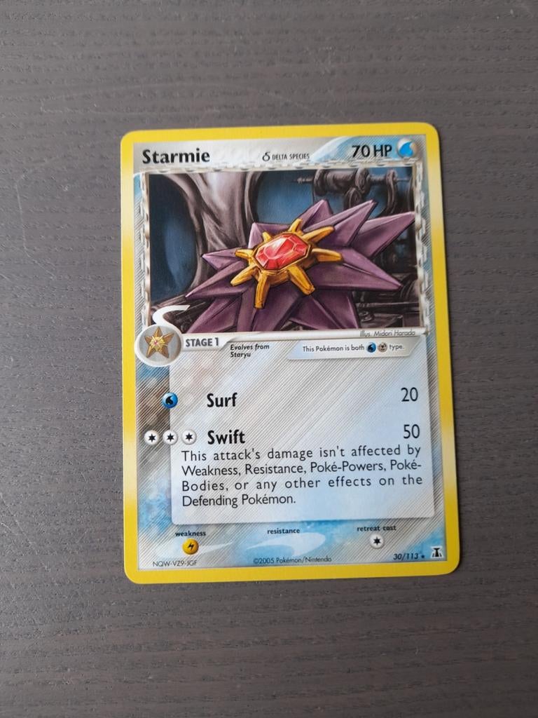 2005 delta species 30/113 starmie, Hobby en Vrije tijd, Verzamelkaartspellen | Pokémon, Ophalen of Verzenden, Zo goed als nieuw
