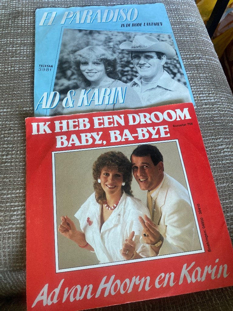 Ad & Karin - El Paradiso / Ik Heb Een Droom (2 singles), Gebruikt, 7 inch, Ophalen of Verzenden, EP