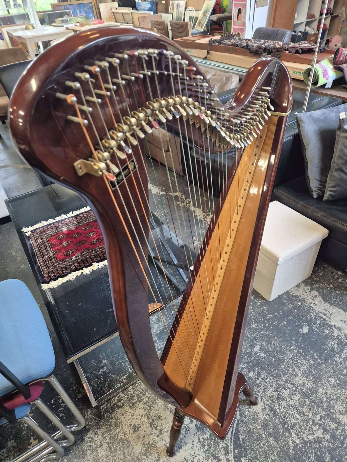 Aoyama 130B hakenharp 34 snaren donker bruin, Ophalen, Gebruikt