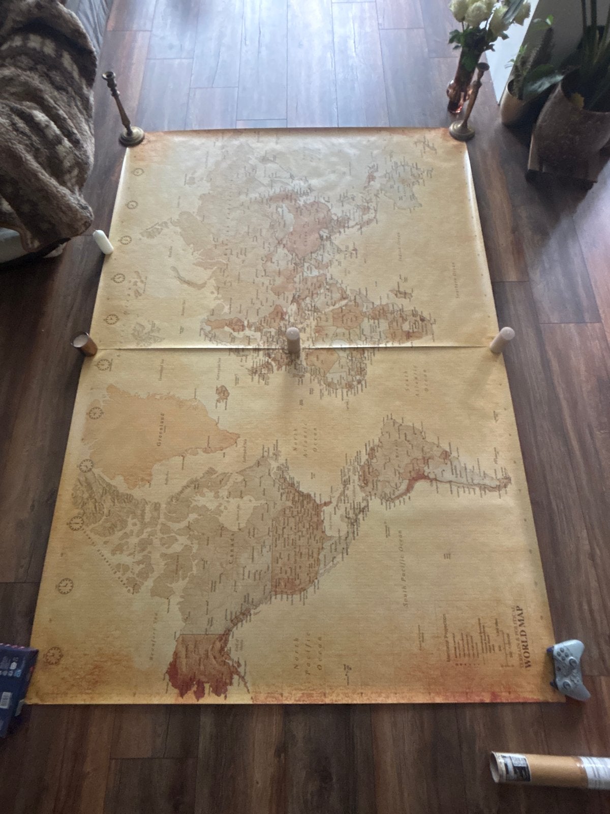 Grote Wereldkaart - Decoratieve Landkaart 233x158 cm, 2000 tot heden, Ophalen of Verzenden, Wereld, Landkaart