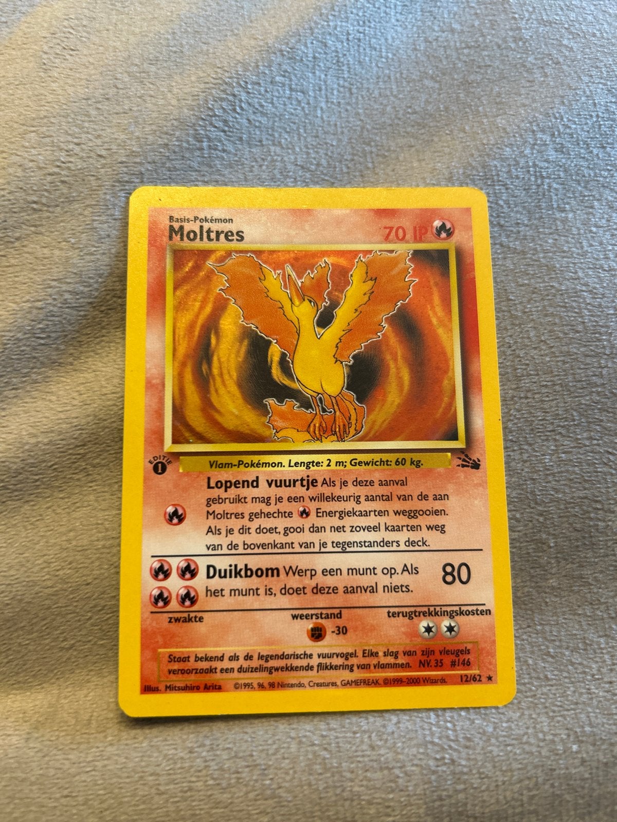 Moltres (Vlam-Pokémon) - Pokémon Kaart, Ophalen of Verzenden, Gebruikt, Losse kaart