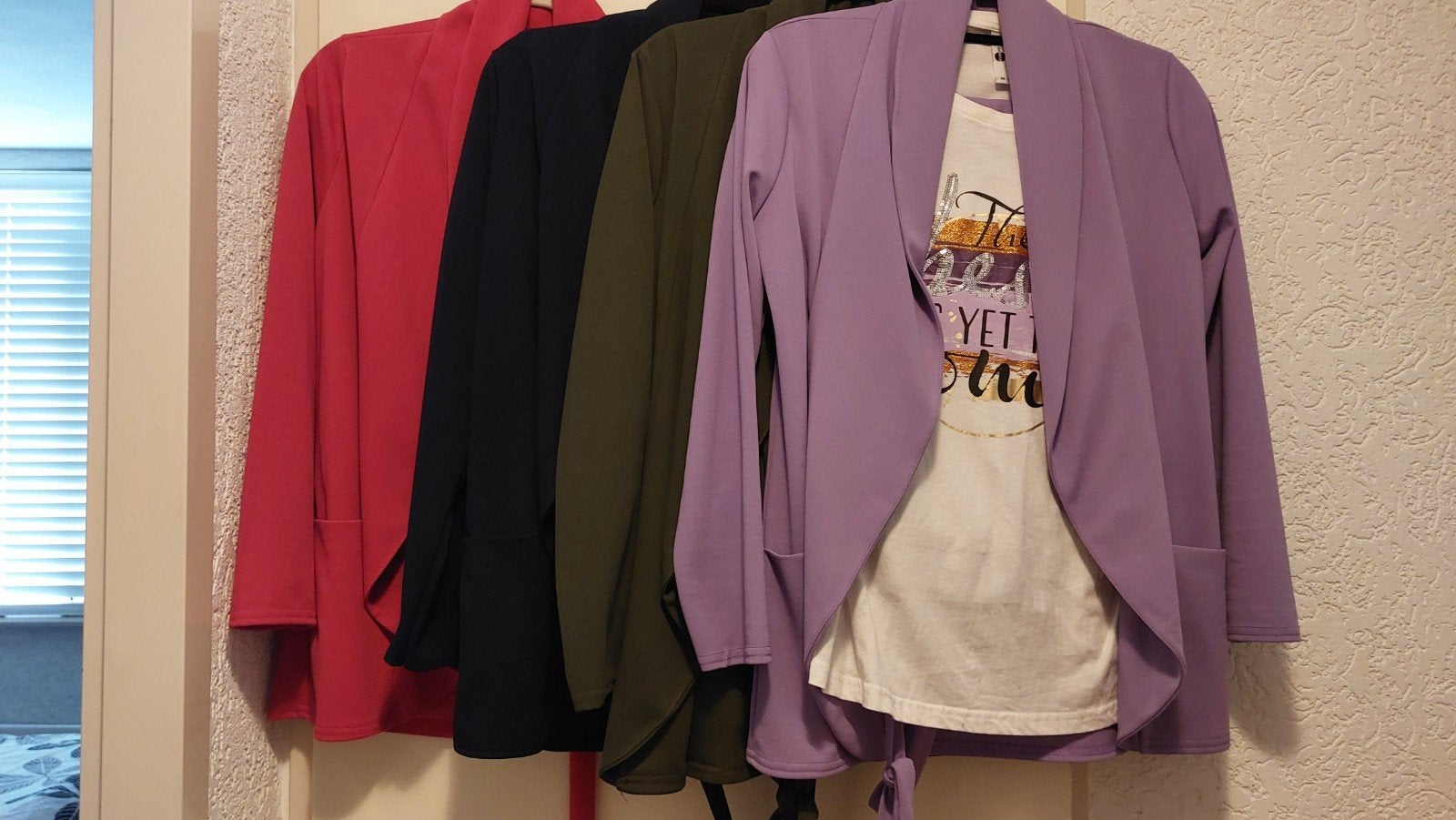 4 Broekpakken Stretch - Groen, Blauw, Roze, Lila (36-40), Ophalen of Verzenden, Nieuw, Maat 36 (S)