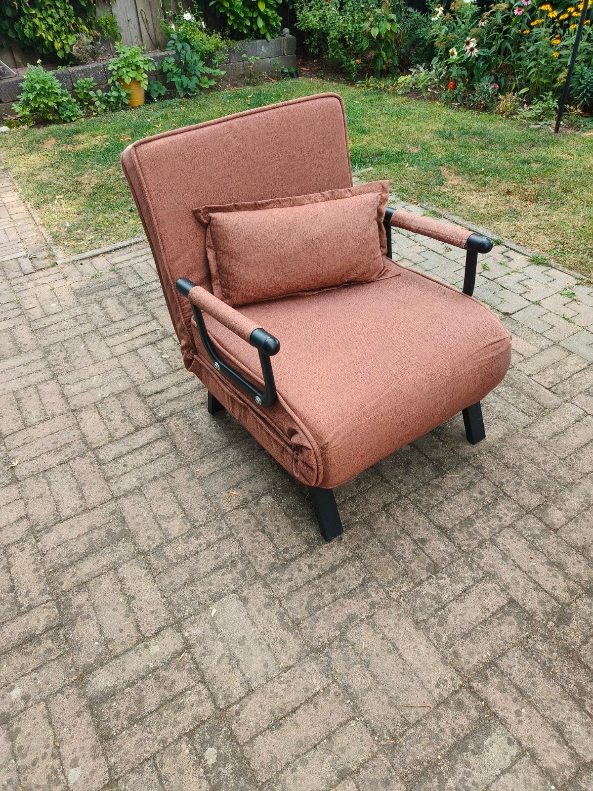 Costway Slaapstoel - Comfortabele en compacte slaapfauteuil, Ophalen, Bruin, 190 cm of minder, Zo goed als nieuw