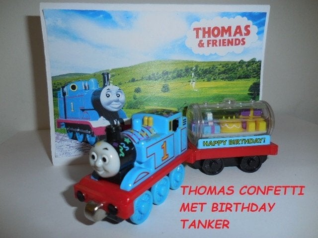 Confetti Thomas de Trein met verjaardag tanker, Take n Play, Ophalen of Verzenden, Gebruikt